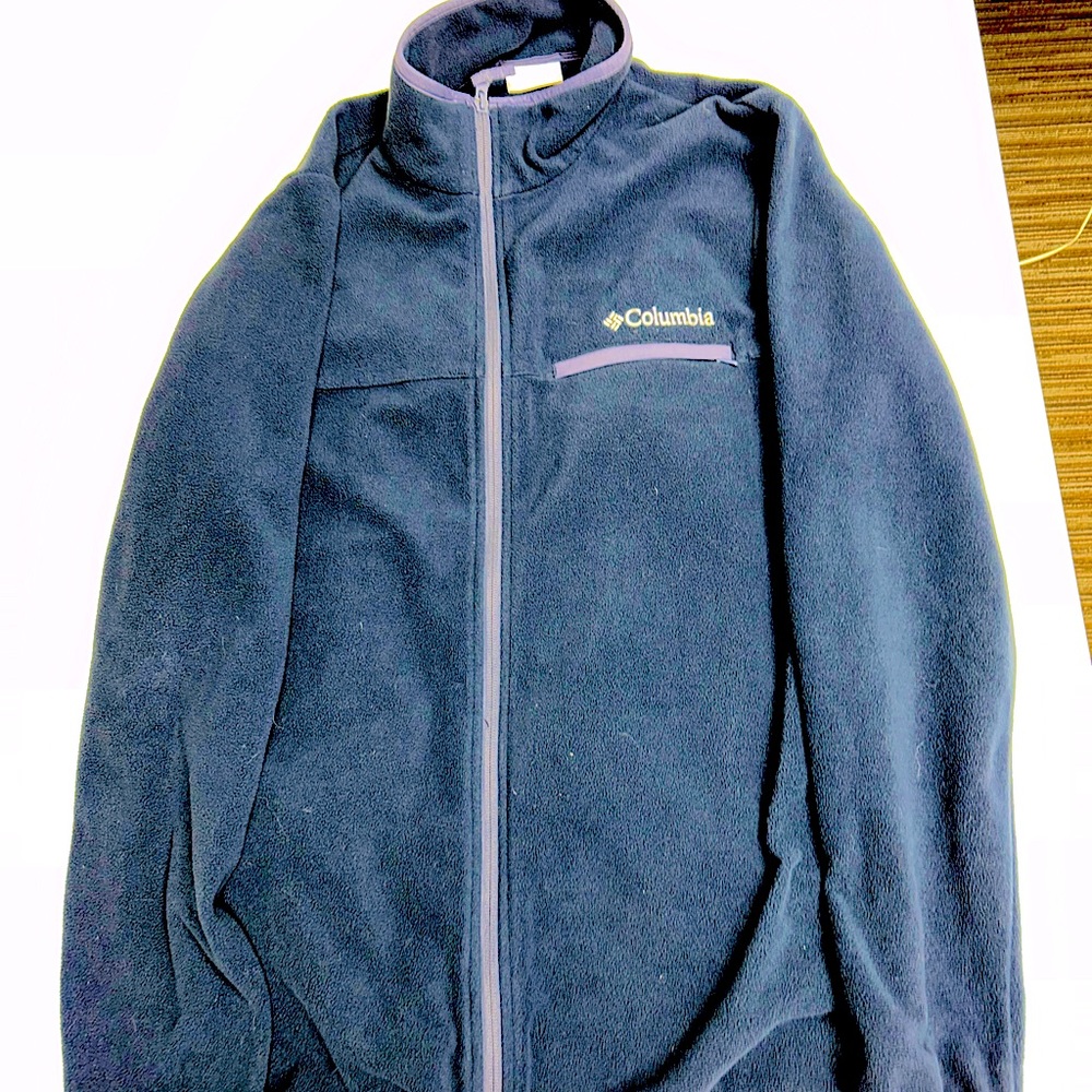 Columbia Mountain crest full zip fleece jacket, men’s small, blue, XM9876